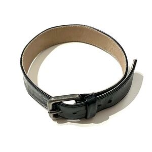 Black Leather Strap Bracelet 8”